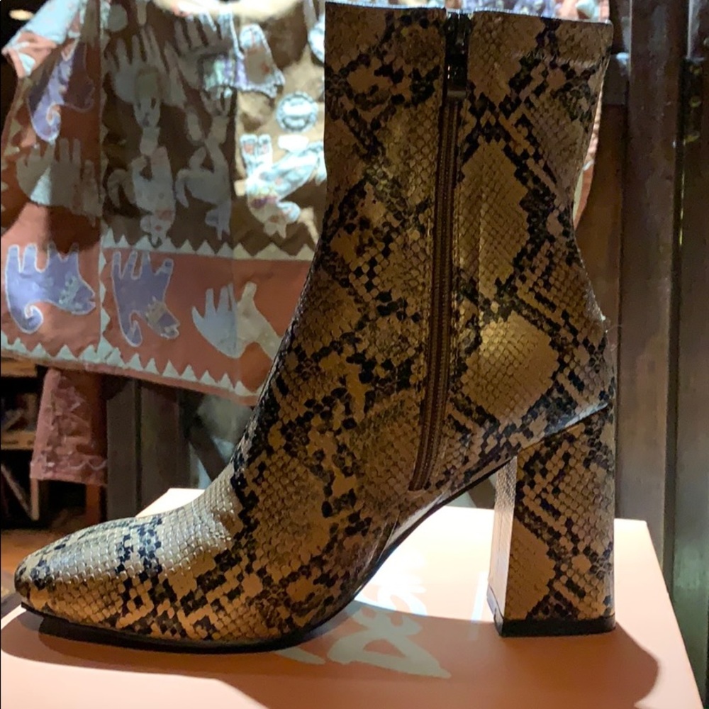 NEW Tan Snake ankle boots. Public Desire.